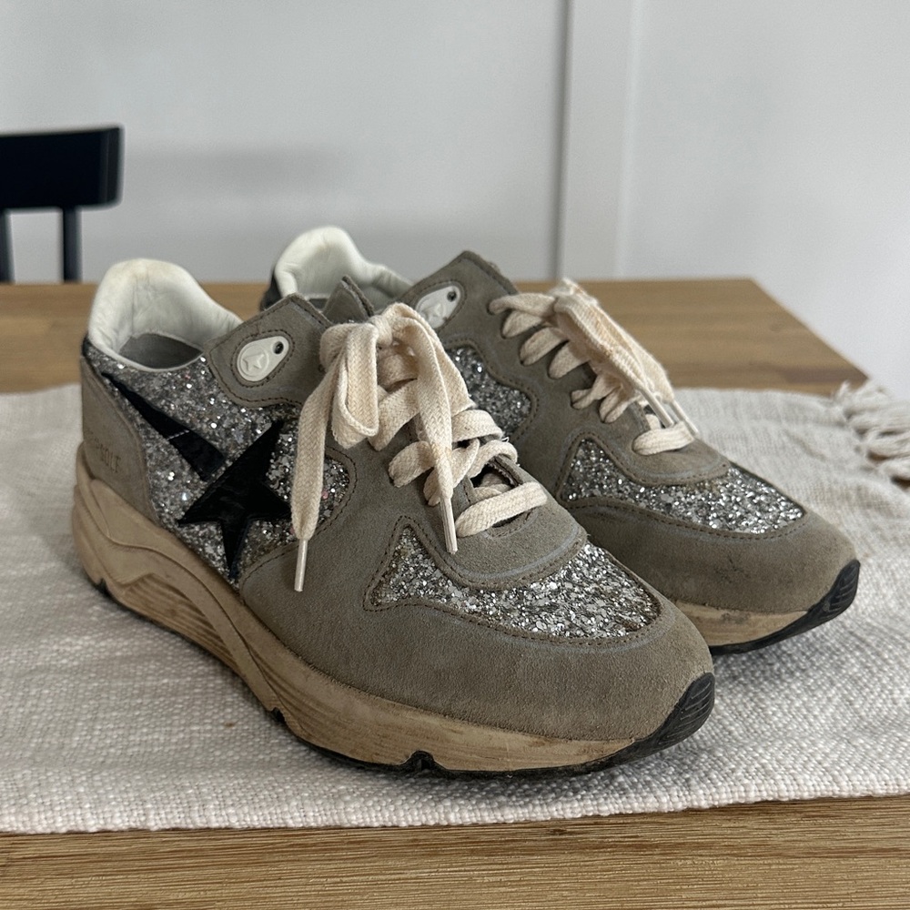 Golden Goose Glitter and Suede “running” Sneakers